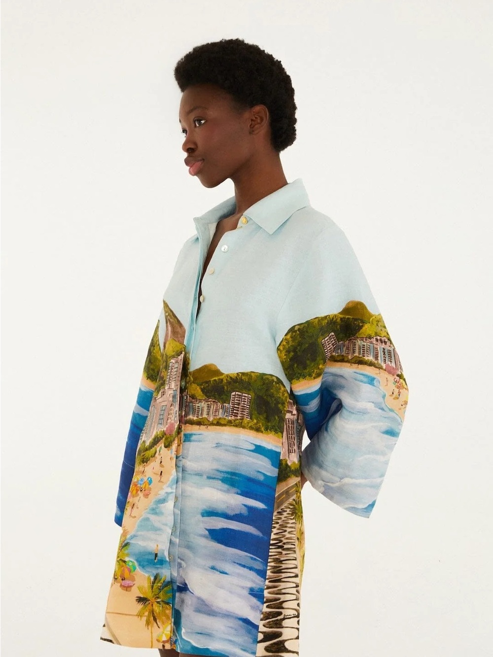FARM RIO Multicolor Copacabana Beach Long Sleeve Kimono - Picture 5 of 7